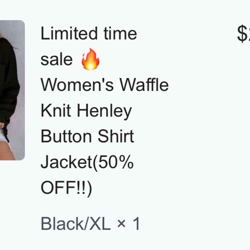 Black Waffle Knit Henley Button Shirt Jacket